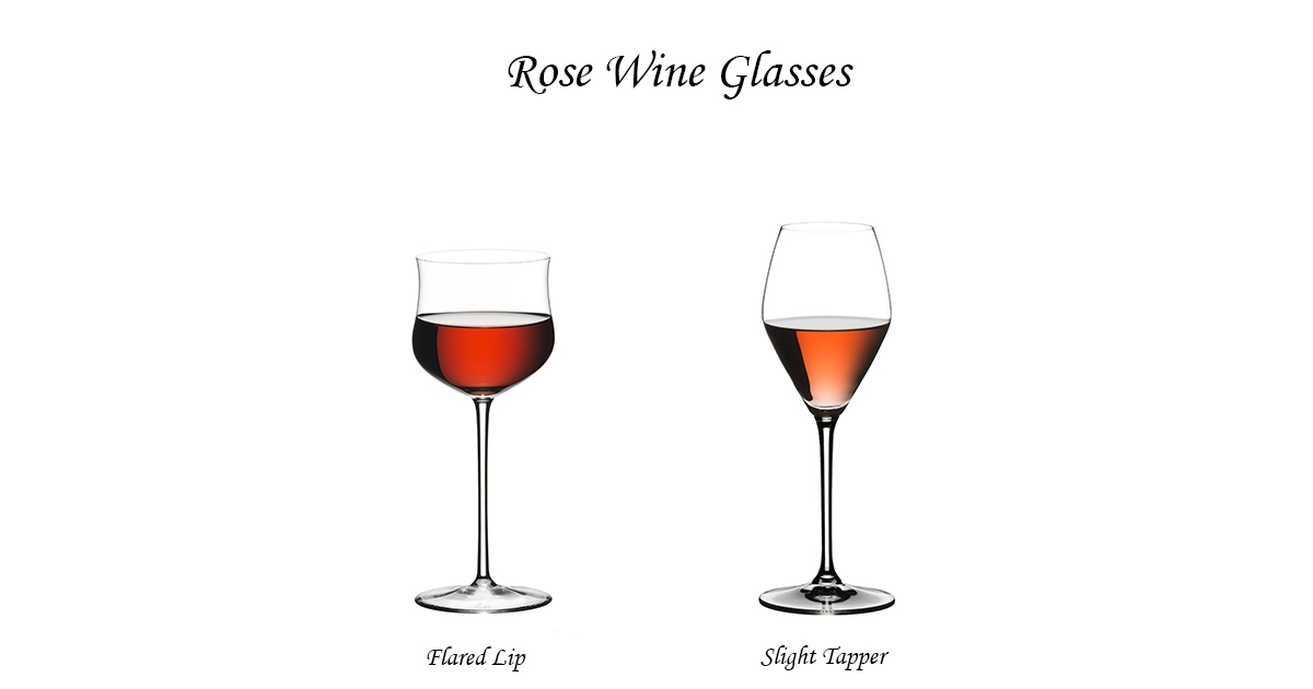 Rose wine glasses with stem