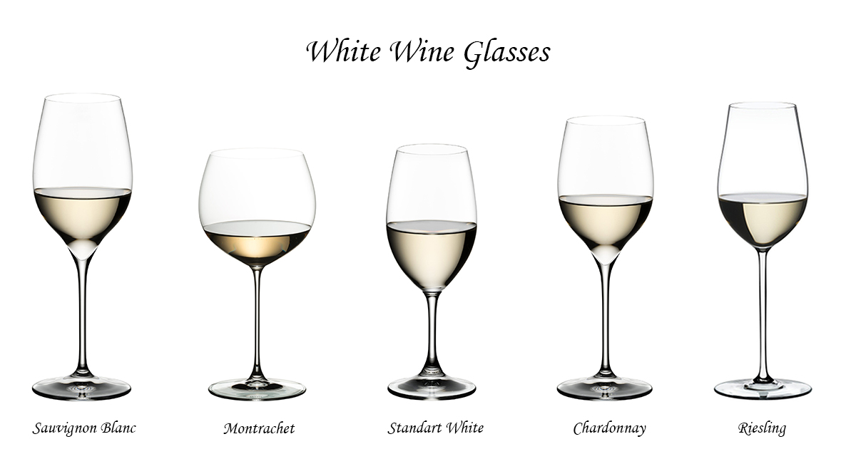 White wine glasses with stem