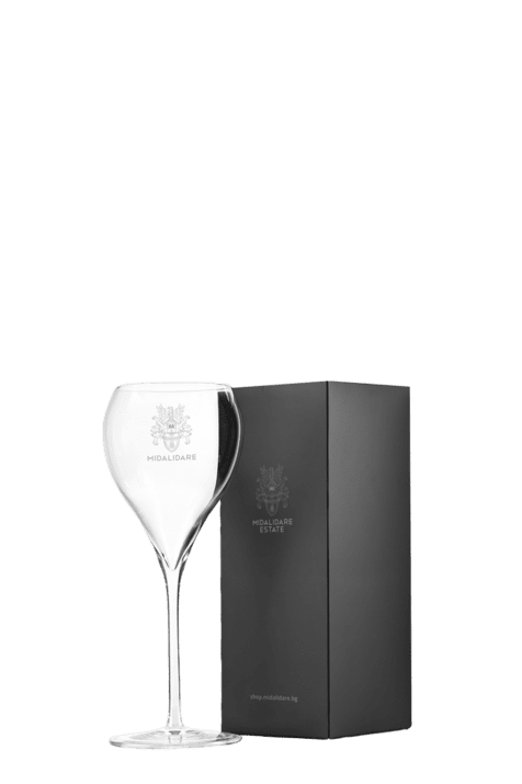Sparkling wine glass with gift box