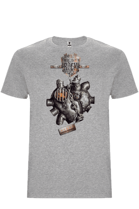 T-shirt Midalidare Rock "Gray with Logo and Heart"